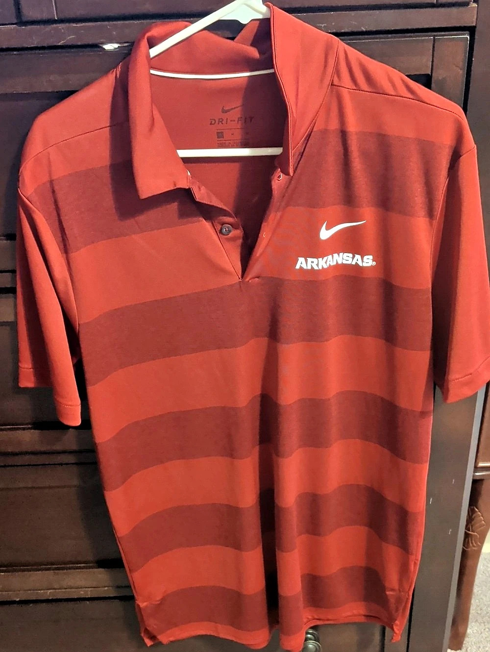 Nike Arkansas Razorbacks Dri-FIT Striped Polo Shirt